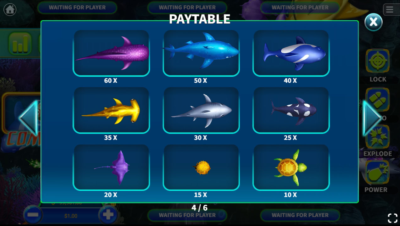 KA Fish Party Paytable